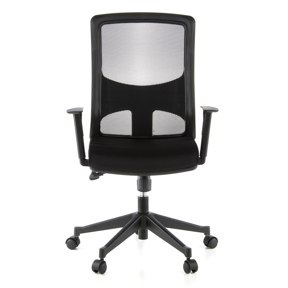 Bürodrehstuhl Vitus - schwarz 11150 Stoff Mesh-Rücken Nr. höhenverstellbar Drehstuhl - Armlehnen - Bürostuhl